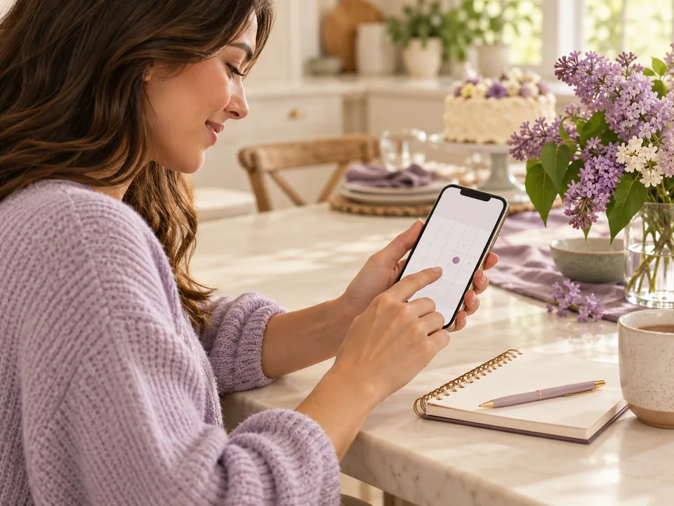 Illustrative scene of an event host checking a rental date on a phone